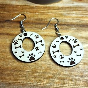 Wooden Puppy Earrings